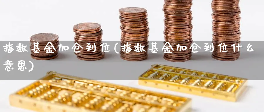 指数基金加仓到位(指数基金加仓到位什么意思)_https://www.yunsqy.com_理财百科_第1张